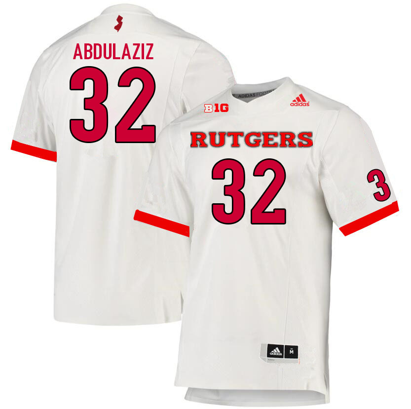 Men #32 Rani Abdulaziz Rutgers Scarlet Knights College Football Jerseys Sale-White - Click Image to Close